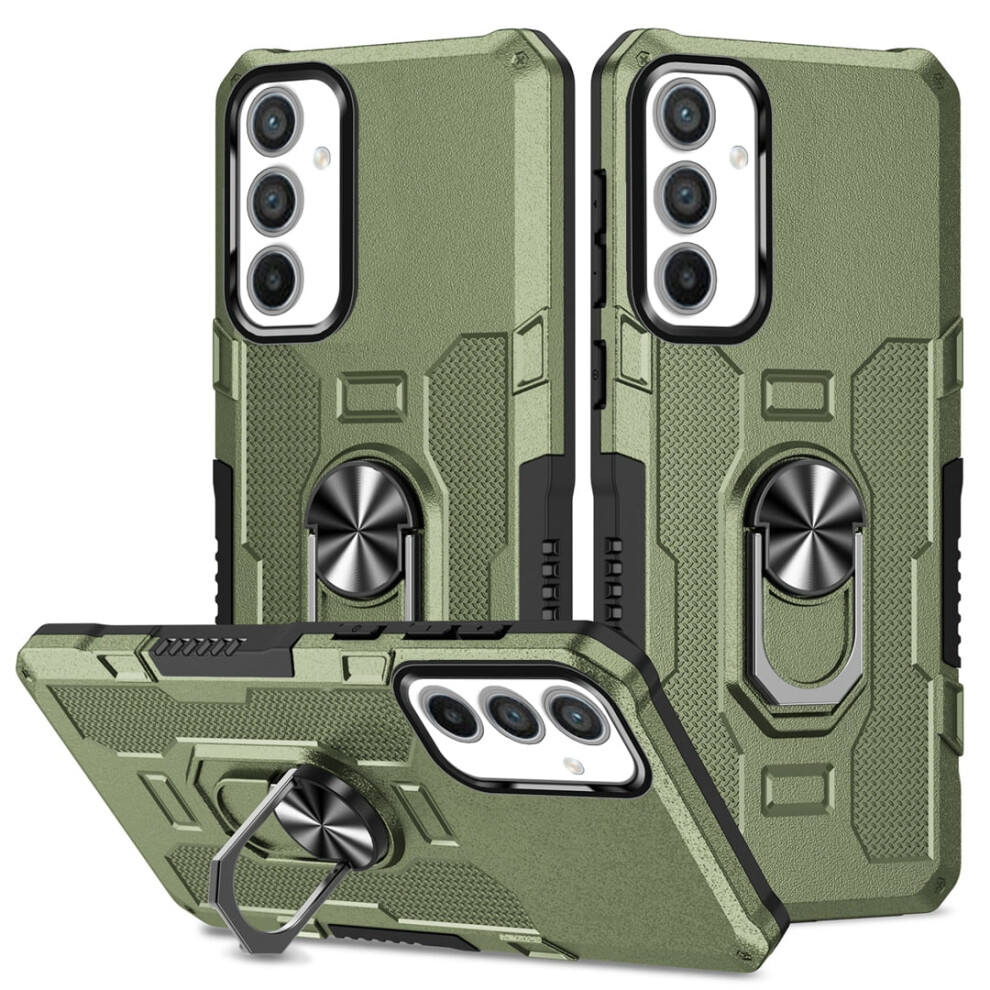 Rugged Defender Case For Samsung Galaxy A54 5G (6.4") Â Anti-Drop, Non-Slip, Ring Holder & Kickstand, Compatible With A54 5G Green 9340959373383