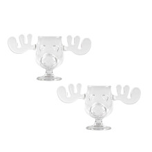 Large Elk Antler Glass Wine Glass Dual Height Tall & Short Foot Design, Christmas Decor for Cozy Home Wine Moments