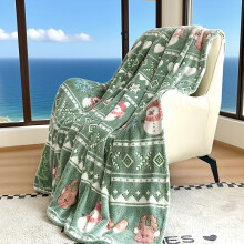 Queen Size 3D Luxury Fleece Blanket - Grey Plush Reindeer/Snowflake Design, Ultra-Soft Microfiber, Gift-Ready