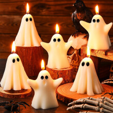 Home Decor Halloween Cute Ghost Candle White Spooky Ghost