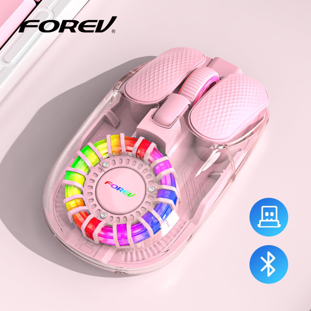 Wireless Mouse Dual Mode Rgb Transparent Esports Bluetooth Mouse Portable Pc Esports Laptop Gaming Mice Pc Accessories 9340959375998