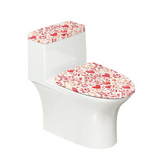 Heart Pattern Toilet Seat Lid Cover Set 2 Pack Stretch