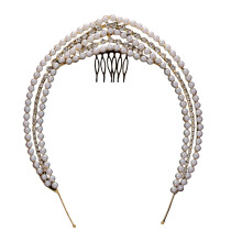 Rhinestone Headband with Pearls for Bridal Wedding
