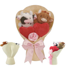 Pelúcia Buquê de Flores de 33 cm – Decoração Fofa para o Dia dos Namorados, Presente Romântico para Ela/Ele, Enfeite para Quarto e Sala de