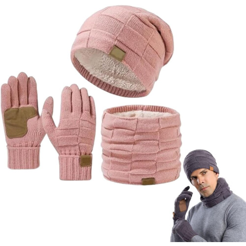 Conjunto de inverno Ardenknit – Gorro, cachecol e luvas em cashmere e fleece