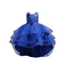 Girl's Rose Ruffle Tutu Gown, Sleeveless Lace Princess Dress with Long Hem – Tulle Pageant Gown for Wedding, Birthday, Christmas (5-12T)