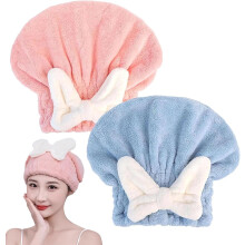 Super Absorbent Microfiber Hair Towel Wrap for Wet Hair, Quick-Drying, Soft Bow Tie Design – Compatible with All Hair Types