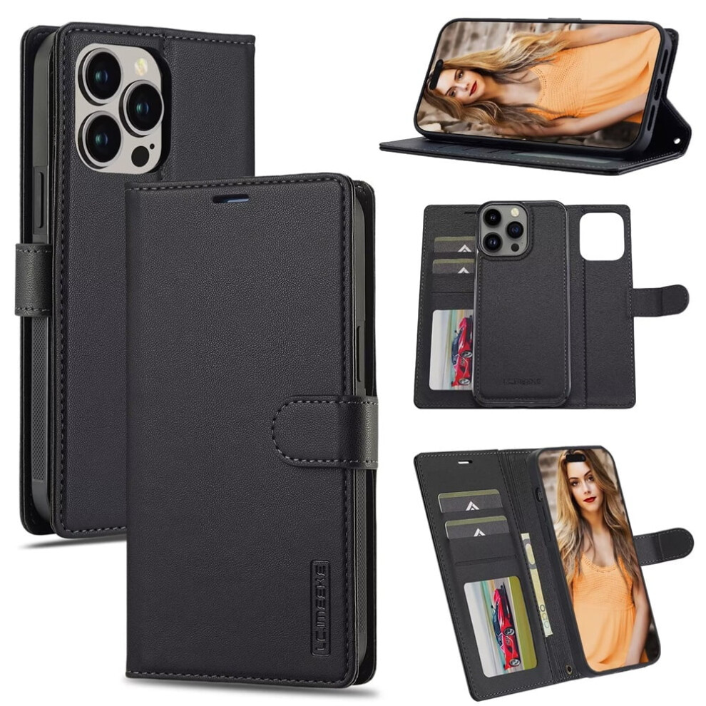 Lc.imeeke Iphone 16 Pro Max Wallet Case 2-In-1 Black 939152701414