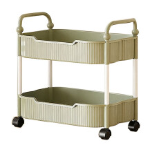 Chariot de rangement de cuisine à roulettes avec étagère à 2 niveaux