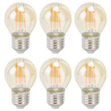 Becuri LED Edison vintage, eficiente energetic cu lumină albă caldă chihlimbar, durată de viață de peste 20.000 de ore, filament decorativ