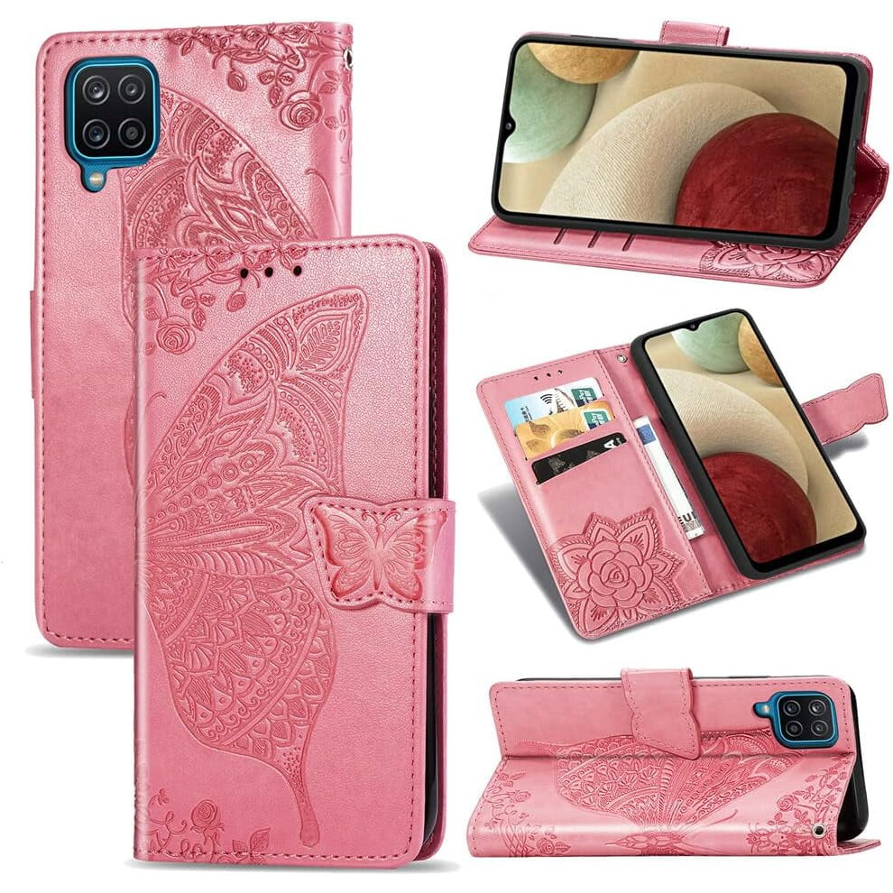 Compatible With Samsung Galaxy A42 5G Wallet Case Â Butterfly Leather Flip Folio With Kickstand, Magnetic Closure & Card Holder Pink 9180479779537