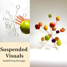 Exploding Fruit Bowl - Handcrafted Metallic Art Display With 360 Ventilation for Freshness, Perfect Kitchen & Dining Table Centerpiece Decor