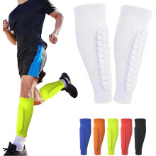 Shin Guards Kids, Calf Compression Sleeve with Honeycomb Pads, 2 Pack Shin Guards Soccer, for Soccer Ski Youth Adult