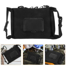 FRCOLOR Portable Reusable Canvas Wipes Dispenser Bag for Outdoor Travel Camping with Black Color Fits