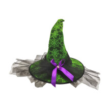 Mesh Pumpkin Witch Hat Accessory | Themed Adult-Sized Headwear for Halloween Costume Parties and Festive Character Role-Play Events