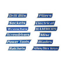 12 Pack Of Toolbox Labels 3D Printed Labels General Organize Reusable for Steel Toolboxes Carts Drawers and Cabinets
