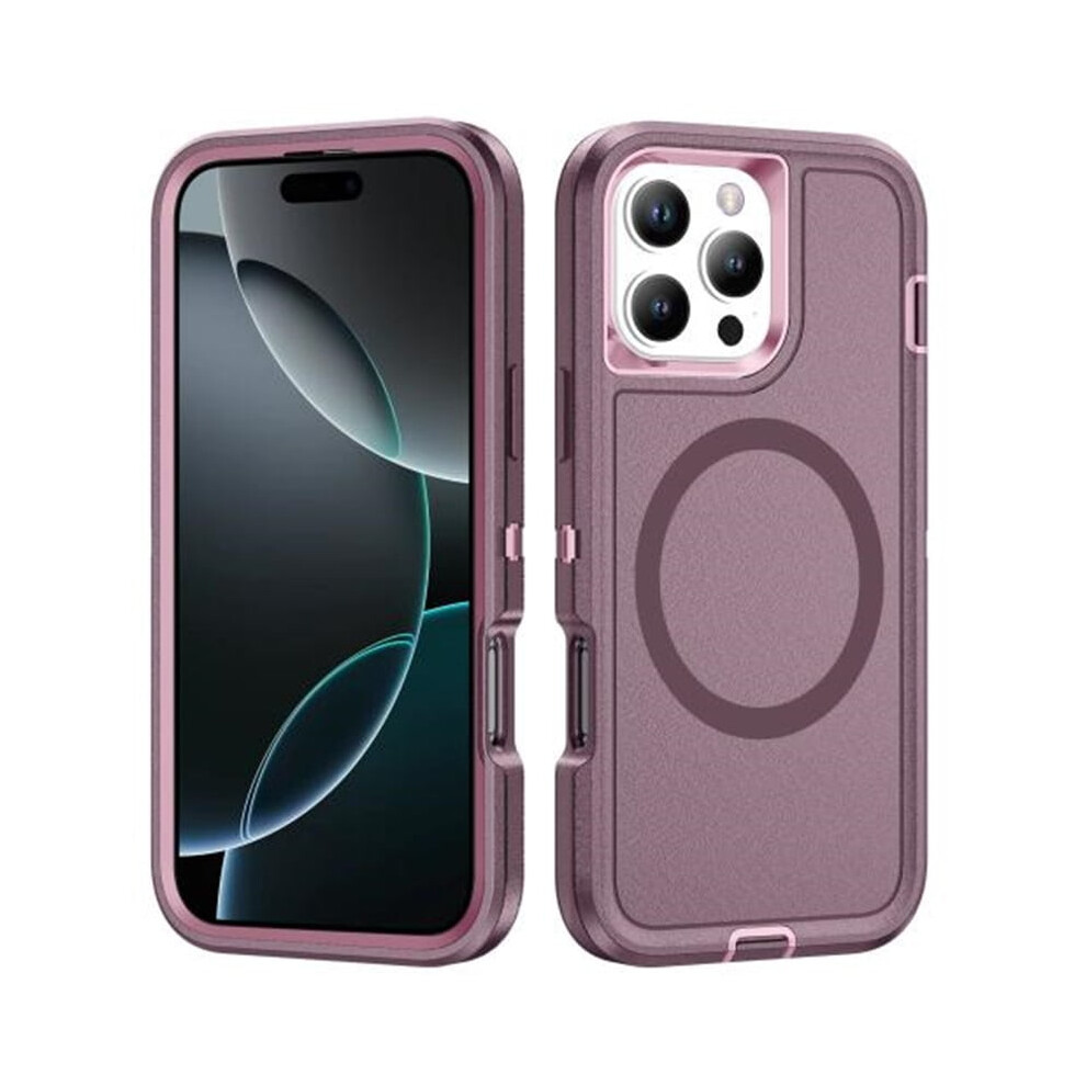 For Compatible With Iphone 16 Pro Max Life Waterproof Rugged Magsafe Magnetic Phone Case,,For Compatible With Iphone 16 Pro Max Purple 9180479781943
