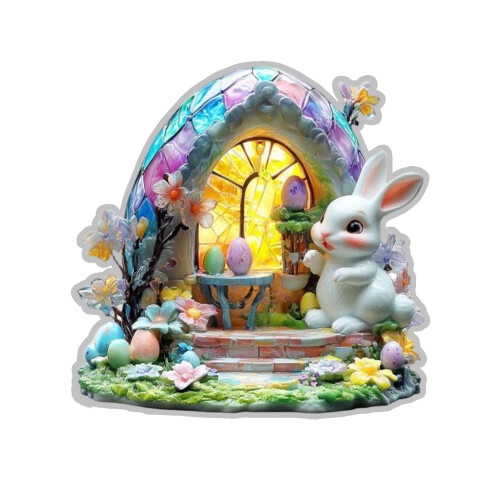 Rabbit Decor Acrylic Tabletop Ornament 1 Piece
