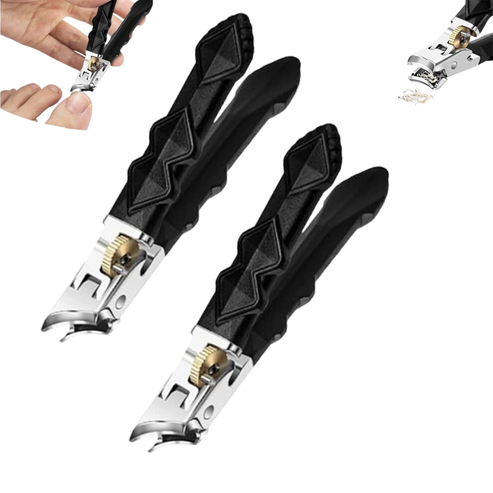 Graddi Orthoclip, Long Handled Ergonomic Curved Nail Clippers, Wide Jaw Thick Toenail Clippers for Seniors, Splash-Proof, 180 Wide-Mouth Bite