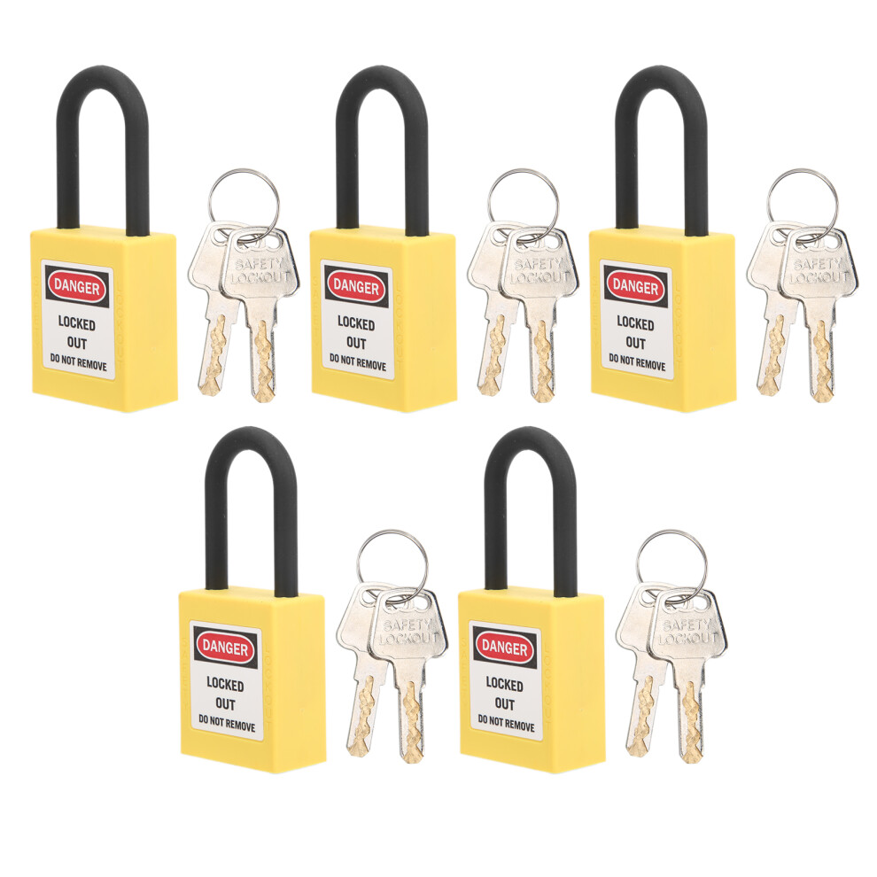 Heavy Duty 38Mm Nylon Lockout Lock Industrial Dustproof Security Padlock Yellow 4971390831610