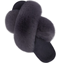 Pantoufles à brides croisées pour femmes, douces et chaudes, à bout ouvert, respirantes, couleur blanc cassé (pointure 7-8), adaptées à une