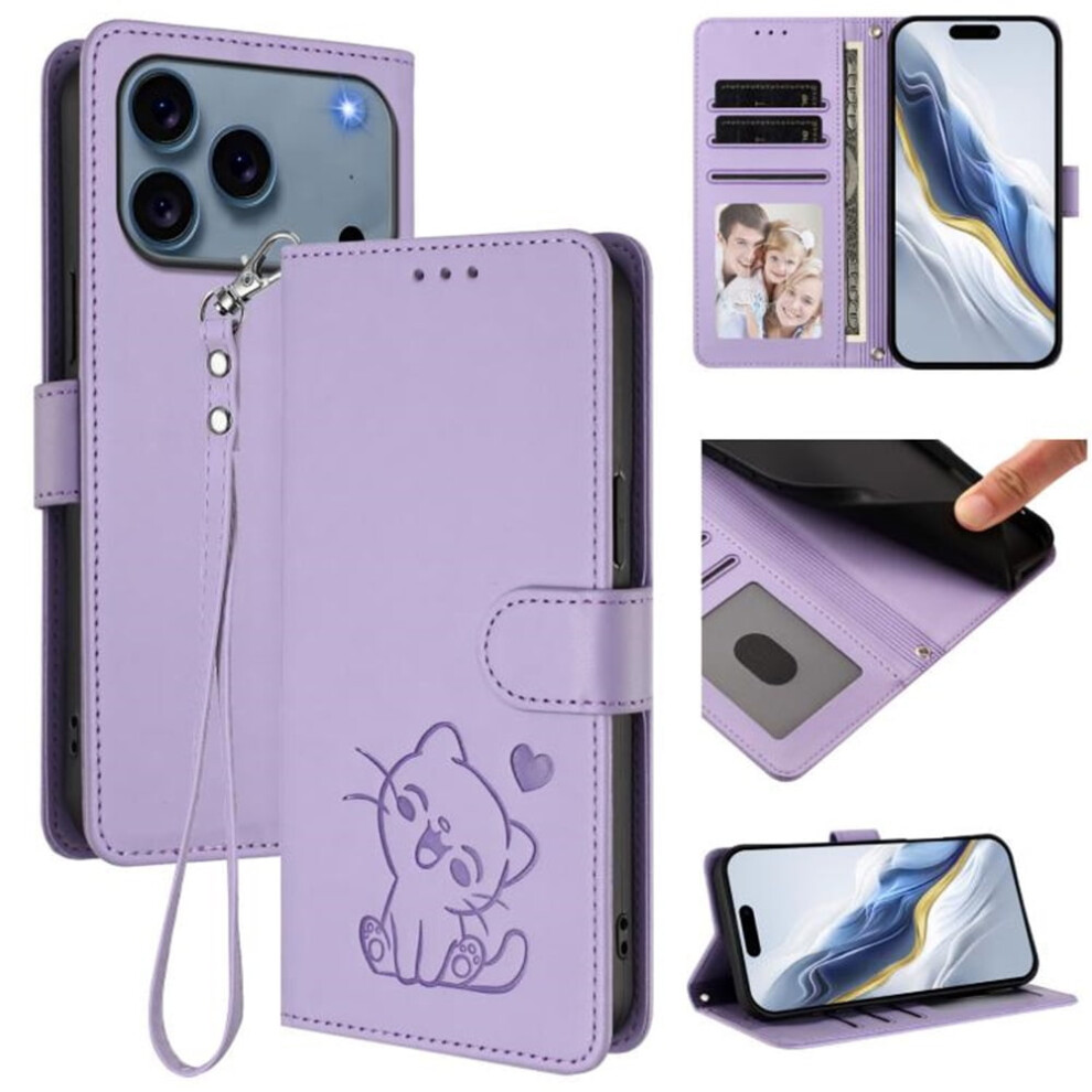 Leather Wallet Case For Iphone 17 Pro 6.3 Inch Light/Purple 974856045082