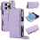 iPhone 15 Pro magnetic flip wallet case purple with RFID 1