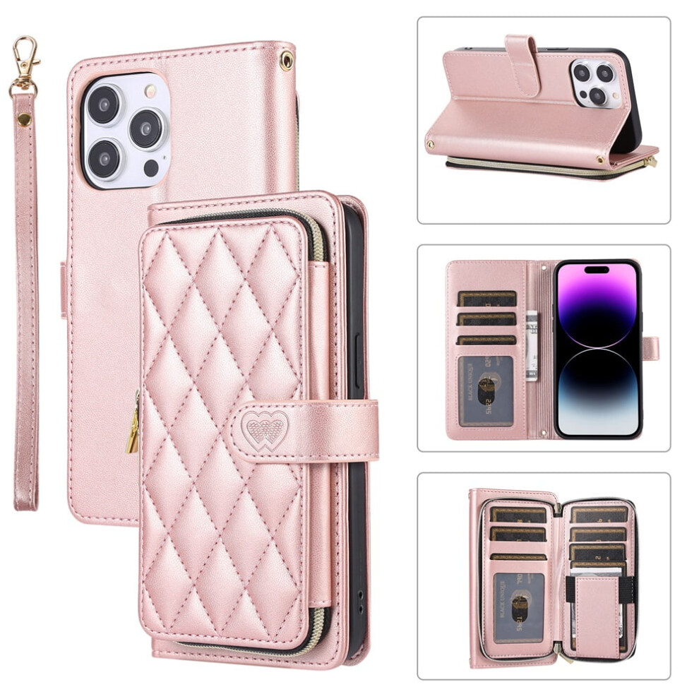 Leather Wallet Case With Strap For Iphone 15 Pro 6.1" Â 974856042999