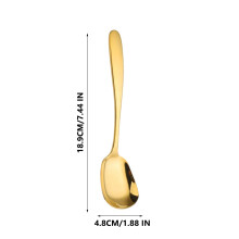 Stainless Steel Flat-Bottom Spoon Thickened Kitchen Utensil