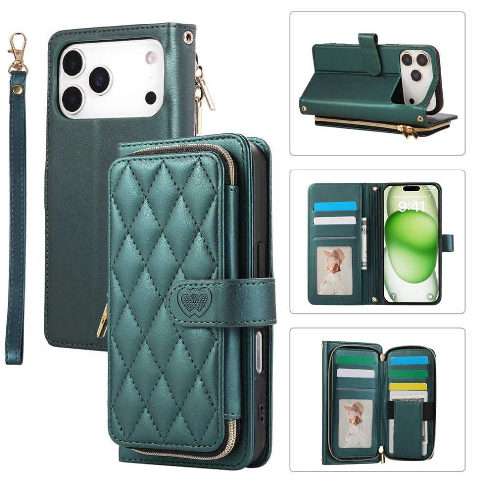 Leather Wallet Case For Iphone 17 Pro Max With Strap, 9 974856047123