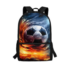Football Print School Backpack for Boys & Girls, 17" Durable Daypack, Compatible with School & Sports – Large Capacity