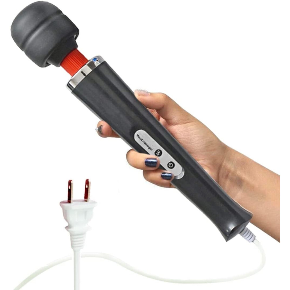 10 Speeds Wired Powerful Handheld Massager with Strong Vibrations, Personal Therapy Massager for Sports Recovery, Muscle Aches, Body Pain (Black)