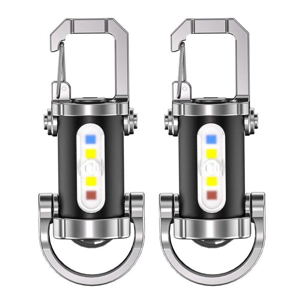 Rechargeable Keychain Flashlight With Power Bank, 2 Pack 301029229121