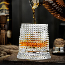 Crystal Whiskey Glass Rotating Decorative Barware Set
