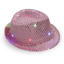 LED-es flitteres fedora kalap felnőtteknek – buliba és előadásra
