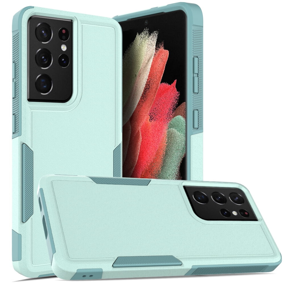 Defender Case For Samsung Galaxy S21 Ultra 5G Â Heavy Duty, Dustproof, Shockproof, Non-Slip, Light Green 9557311945571