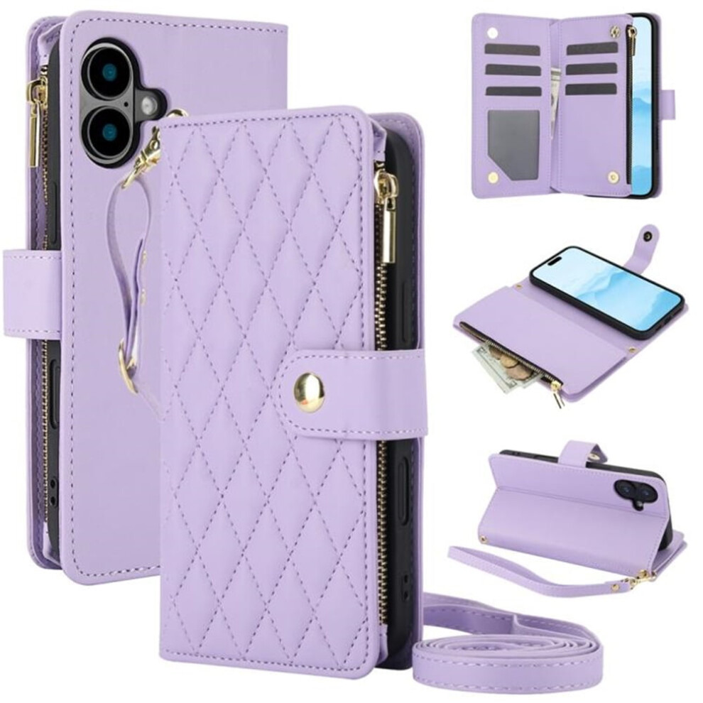 Rfid Blocking Purse Case For Iphone 16 6.1 Inch Â Purple 974856058402