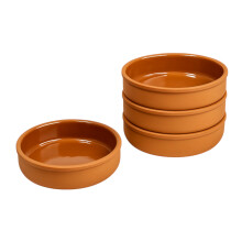 TheOwnas Terracotta 14.5cm / 450ml Tapas Bowls Set of 4 . Glazed Clay Serving & Side Dishes