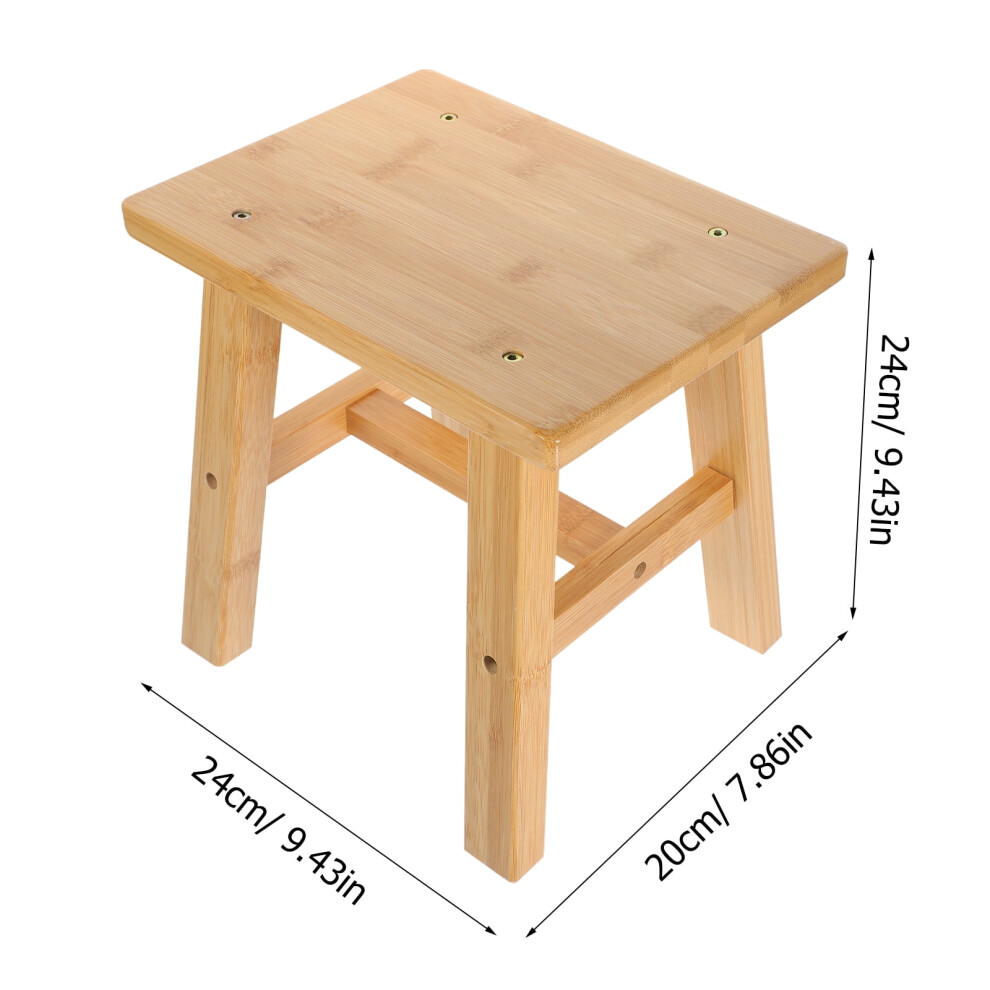 Comfortable Low Stool Small Low Stool Bathroom Anti-slip Stool Bamboo Stool
