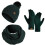Grünes Damen-Strickset: Mütze, Schal & Handschuhe, Acryl 1