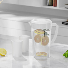 Pichet en plastique transparent avec couvercle, d'une capacité de 3 litres, idéal pour les boissons froides, thé glacé, limonade et autres