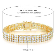 Tennis Bracelet for Women and Men, 18K Yellow or White Gold