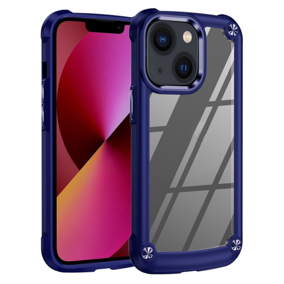 Iphone 13 (6.1") Case Â Four-Corner Airbag, Electroplated Alloy Lens Protection, Hard Clear Scratch-Resistant Back Â Blue 9193271070146