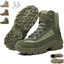 Men's Orthopedic Support Anti-Puncture Work Boots, Waterproof Anti-Sprain Hiking Boots, Lightweight Tactical Combat Shoes for Outdoor