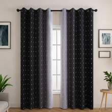 Blackout Curtains 63x52 in, Full Darkening Grommet Thermal Insulated Drapes, 2 Panels, Black – Compatible with Standard Rods