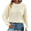 TOPUUTP Damen 2025 Langarm-Waffelstrickpullover, Rundhalsausschnitt, einfarbiger Pullover 1