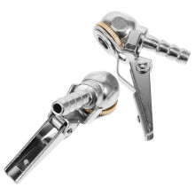 2 Pcs Tire Air Clip Pressure Compressor Car Tires Hose Silver