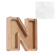 Gepersonaliseerde houten spaarpot met naamletters en acryl deksel – 26 letters, milieuvriendelijk spaarcadeau en woondecoratie voor kinderen