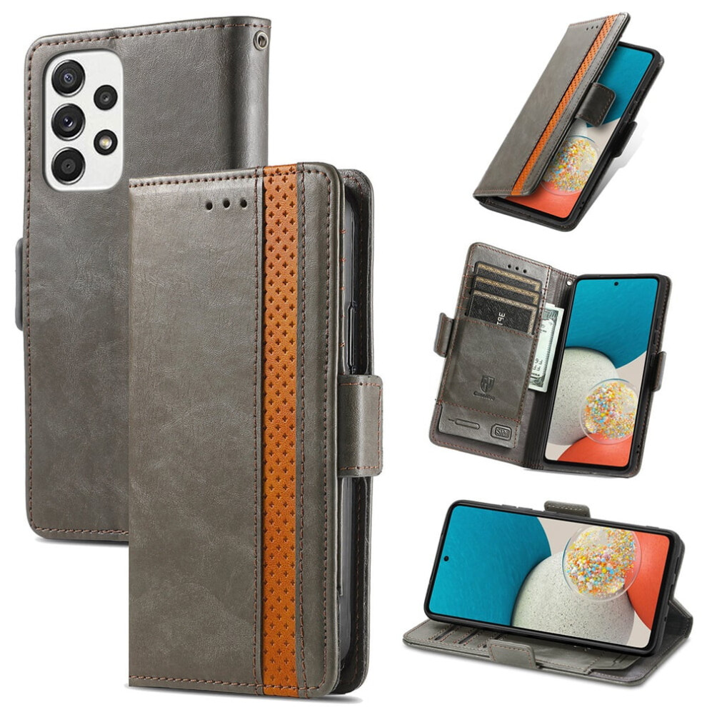 Samsung Galaxy A53 5G Leather Wallet Case Gray 9122141631477