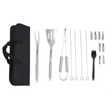 Kit de gătit în aer liber, accesorii profesionale pentru grătar cu mâner puternic, ustensile de grătar din oțel inoxidabil pentru curățare